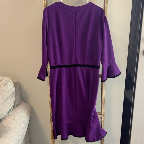 Donna Morgan Vibrant Purple Long Sleeve Dress - Picture 3 of 3